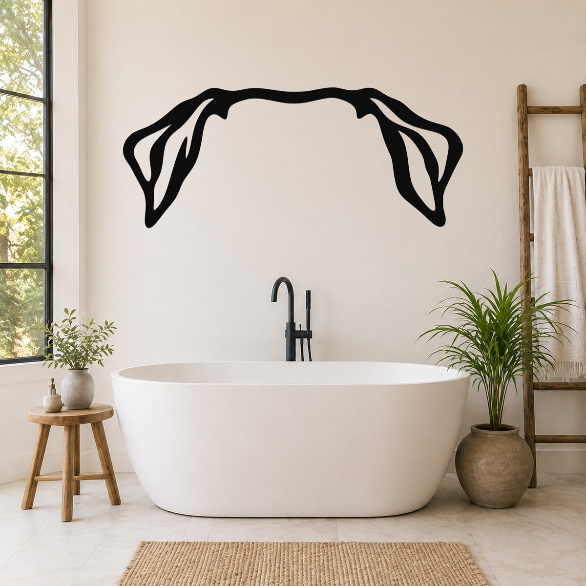 Rottweiler dog ear waterproof metal wall art, mockup 5