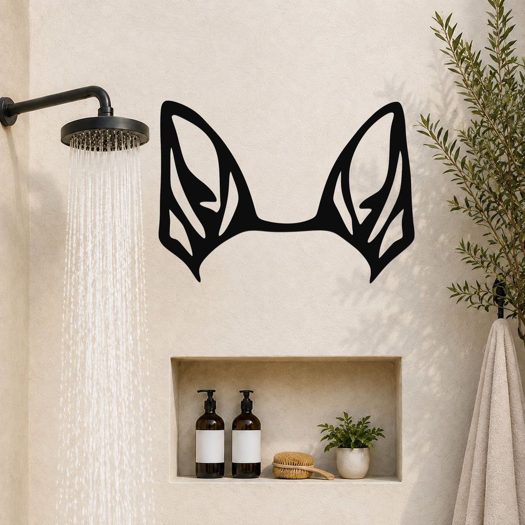 Rat Terrier dog ear waterproof metal wall art, mockup 5