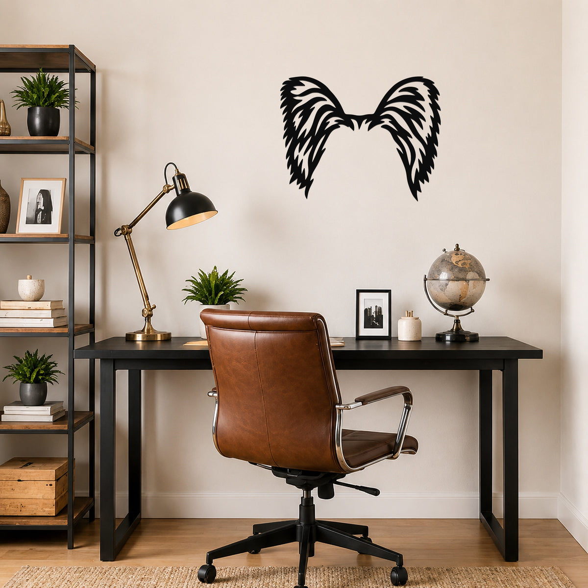 Papillon dog ear waterproof metal wall art, mockup 5