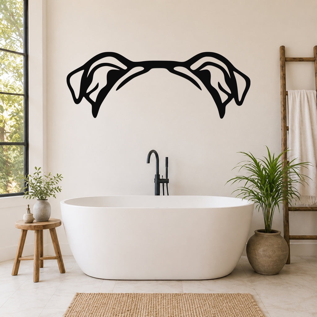 English Bulldog dog ear waterproof metal wall art, mockup 5