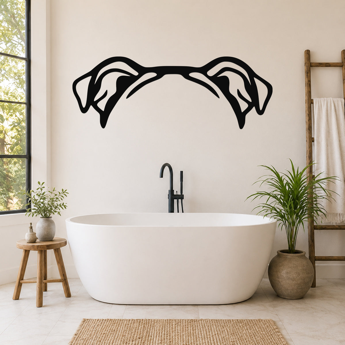 English Bulldog dog ear waterproof metal wall art, mockup 5