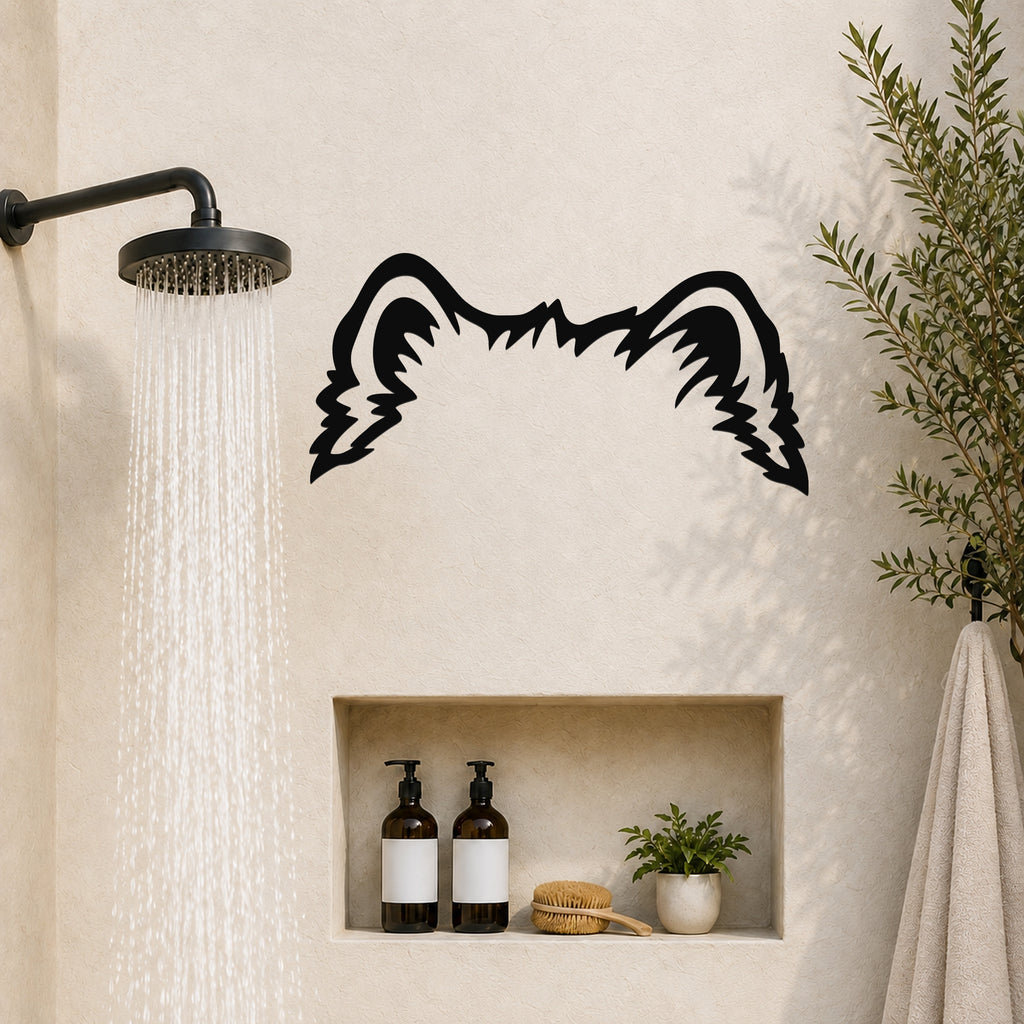 Chow dog ear waterproof metal wall art, mockup 5
