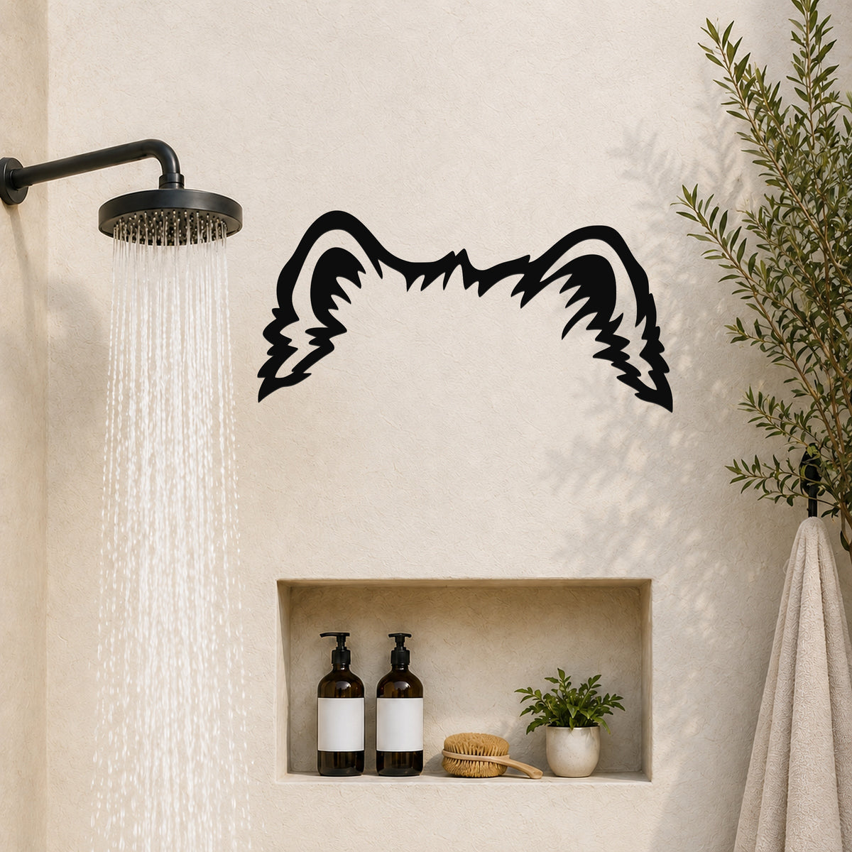 Chow dog ear waterproof metal wall art, mockup 5