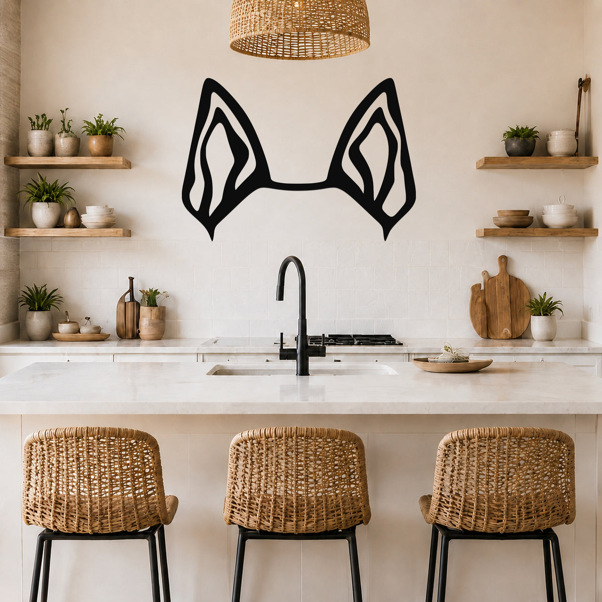 Mini Foxie dog ear waterproof metal wall art, mockup 5