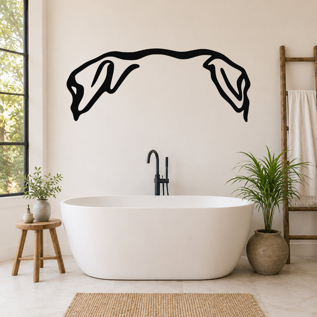 Shar Pei dog ear waterproof metal wall art, mockup 5