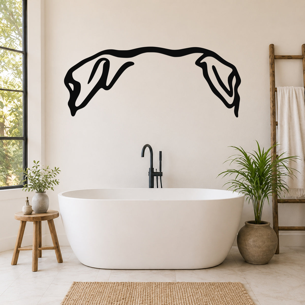 Shar Pei dog ear waterproof metal wall art, mockup 5