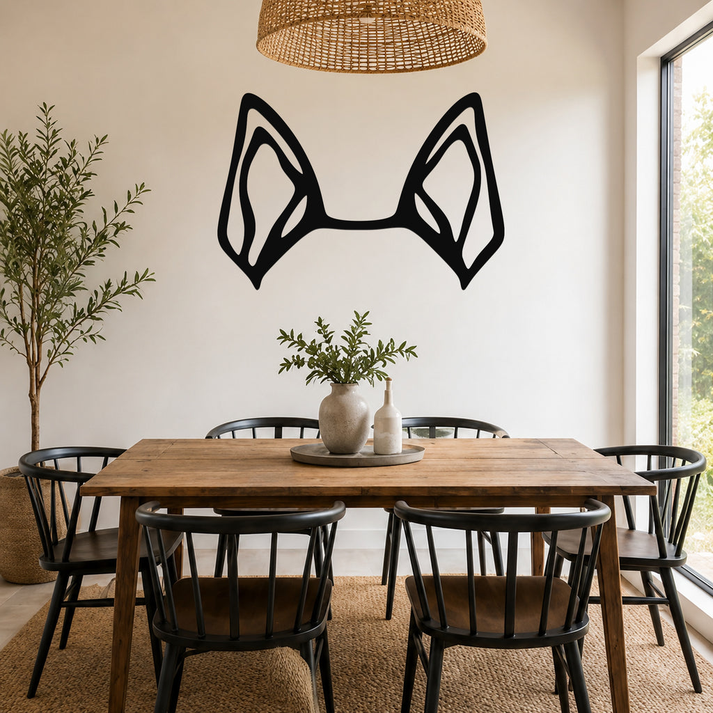 Mini Foxie dog ear waterproof metal wall art, mockup 5