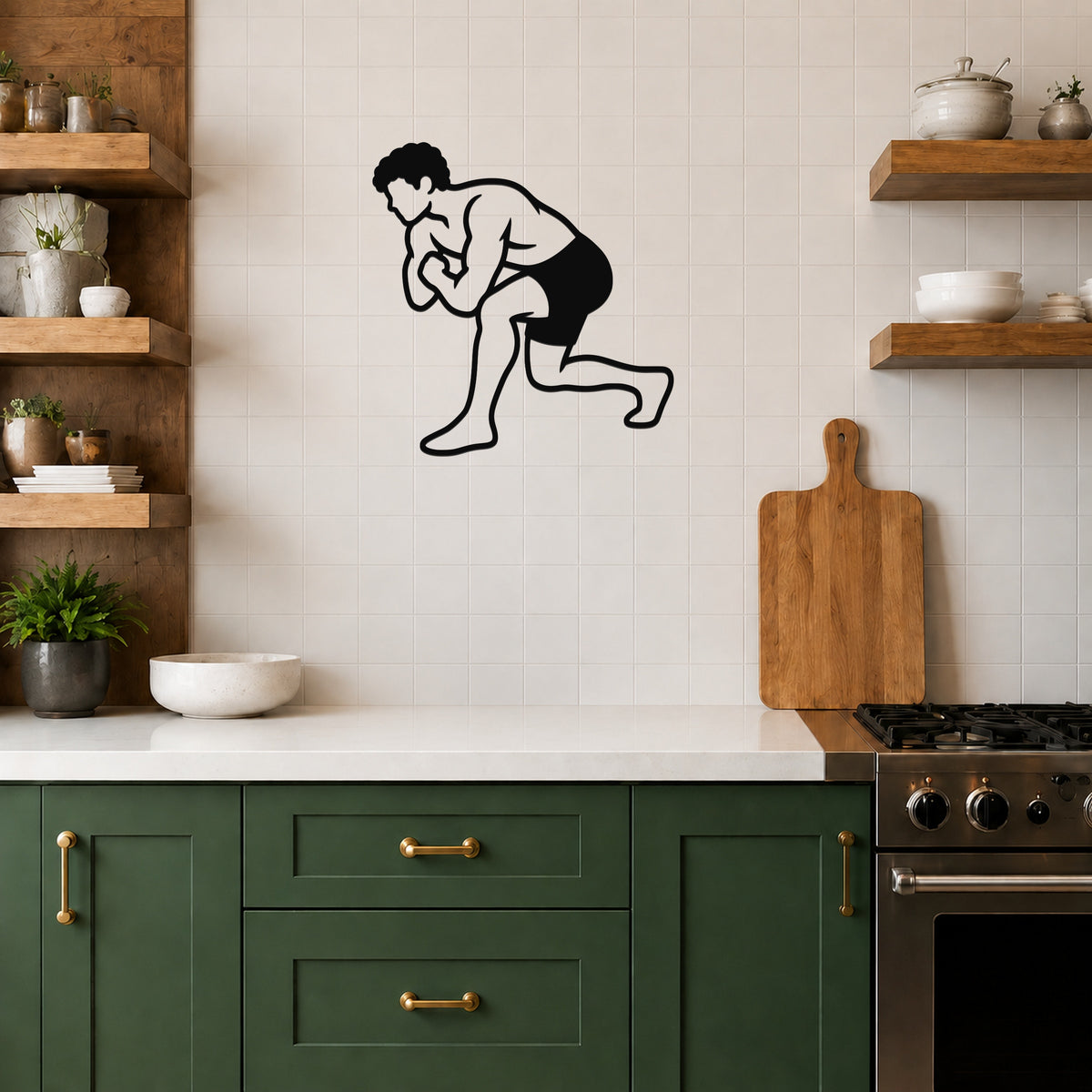 Male Wrestling Single Leg Entry waterproof steel metal wall art, mockup 5