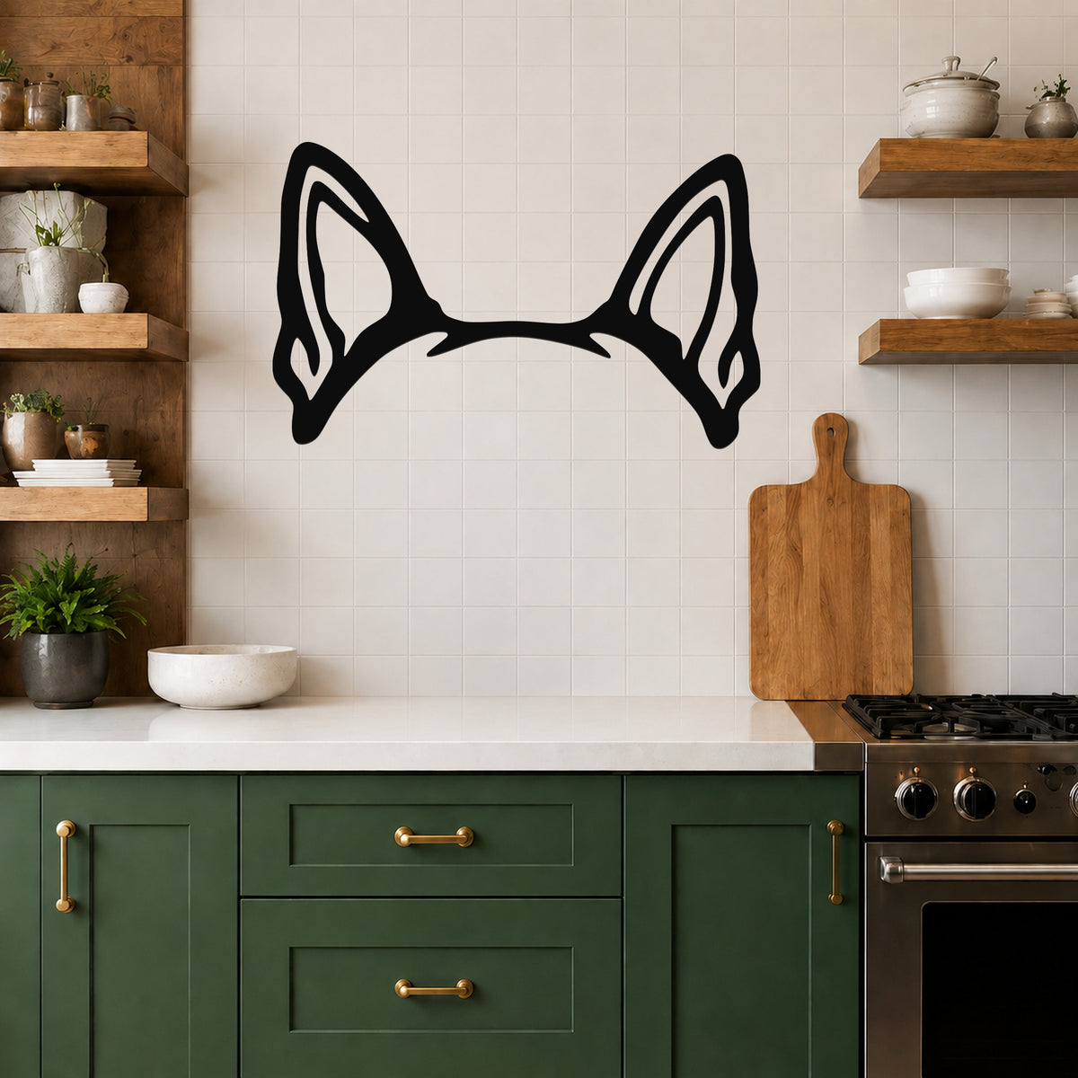 Boston Terrier dog ear waterproof metal wall art, mockup 5