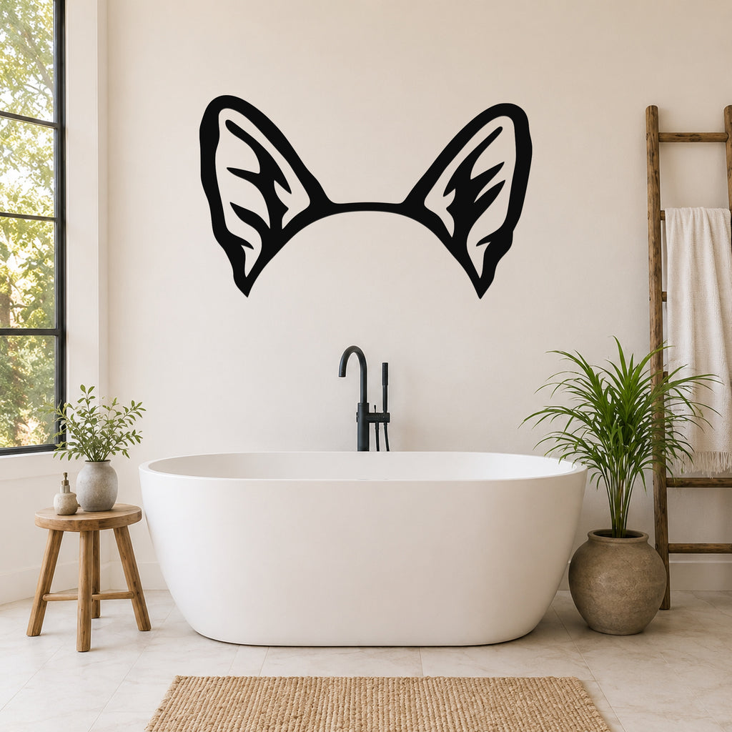 Welsh Corgi dog ear waterproof metal wall art, mockup 5