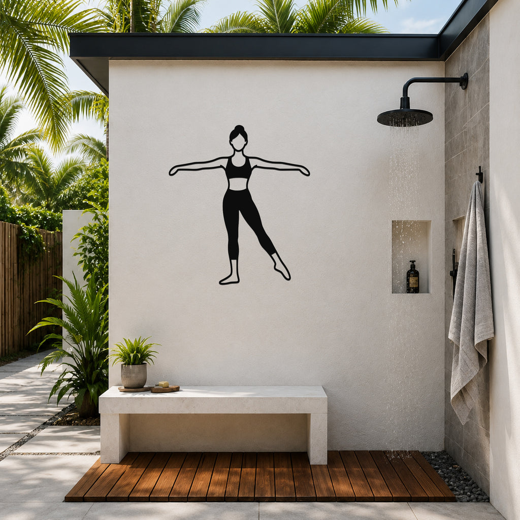 Female Ballet À la seconde waterproof steel metal wall art, mockup 5