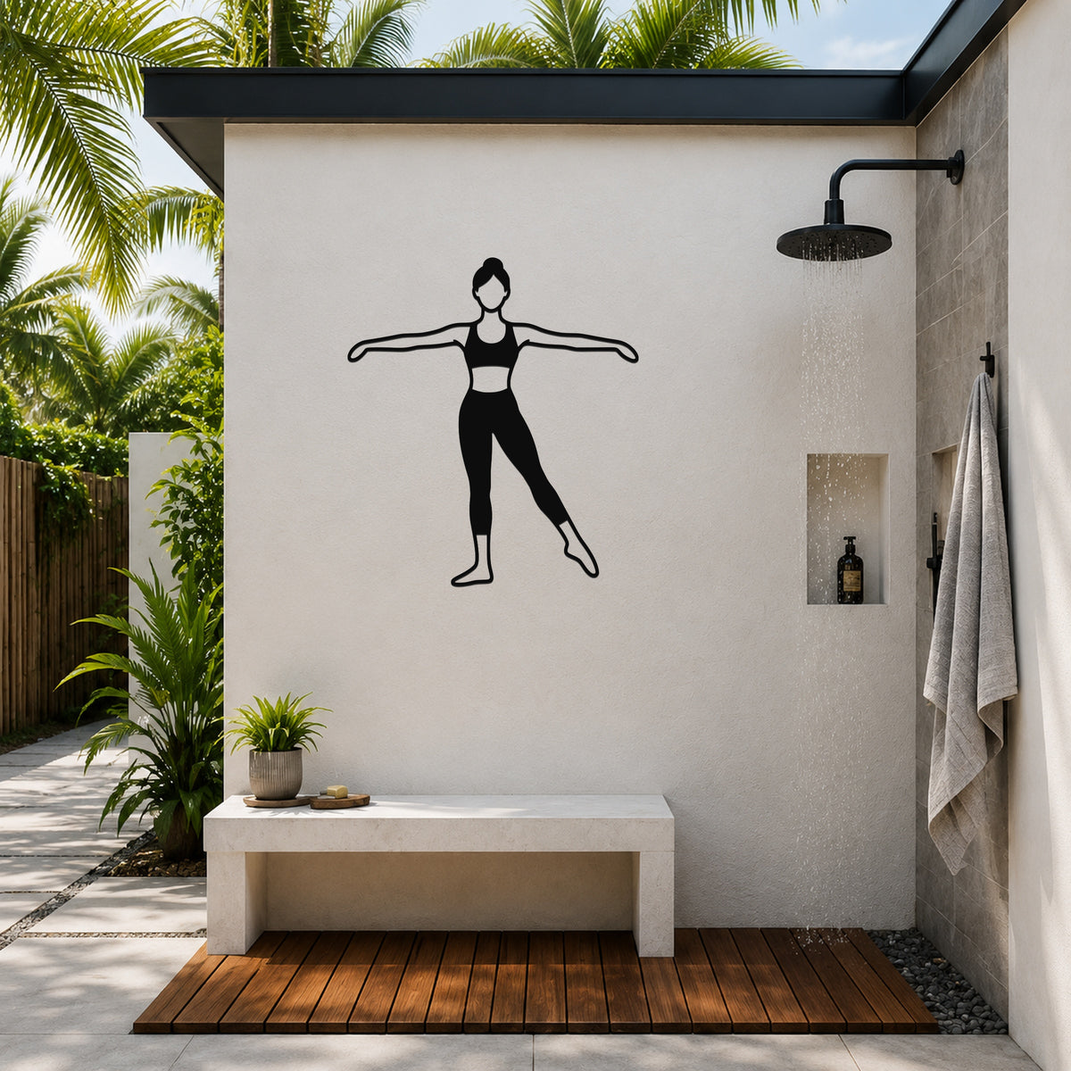 Female Ballet À la seconde waterproof steel metal wall art, mockup 5
