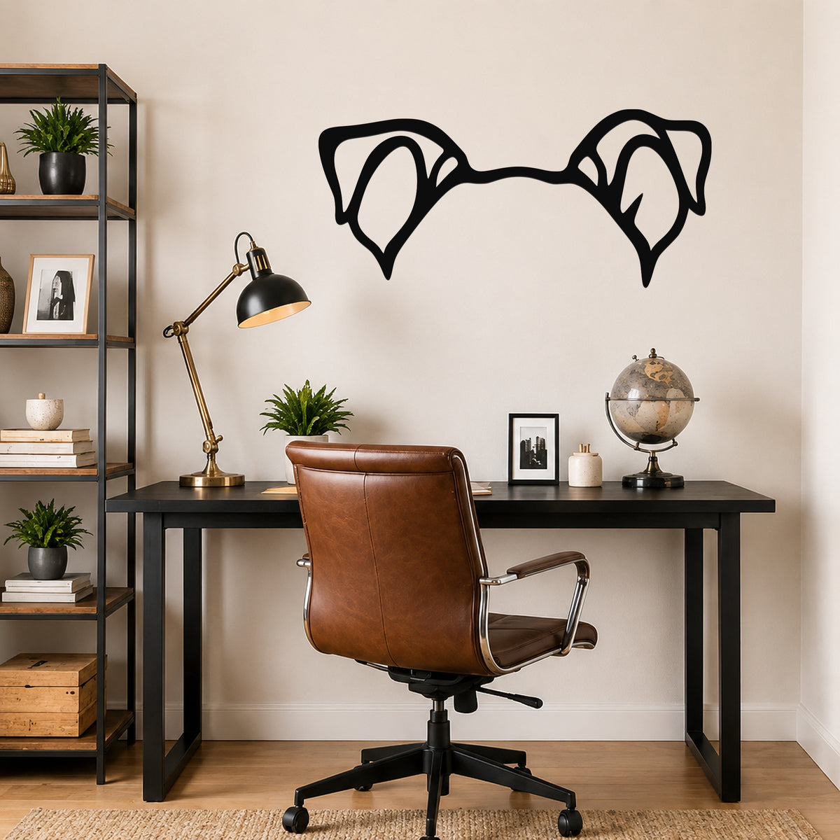 Pitsky dog ear waterproof metal wall art, mockup 5