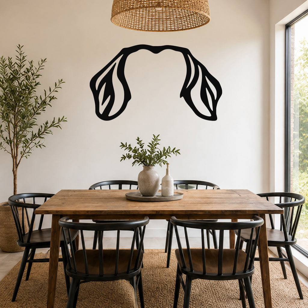 Wire-haired Dachshund dog ear waterproof metal wall art, mockup 5