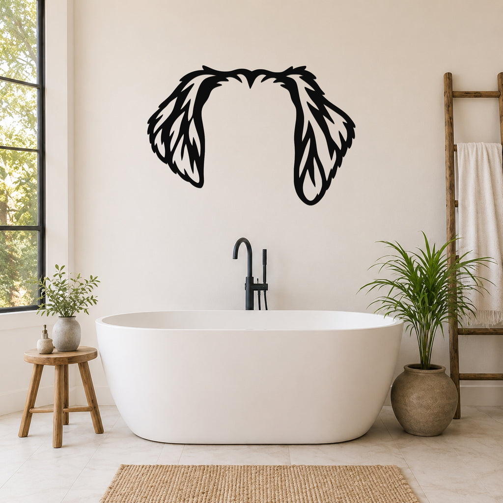 Brittany Spaniel dog ear waterproof metal wall art, mockup 5