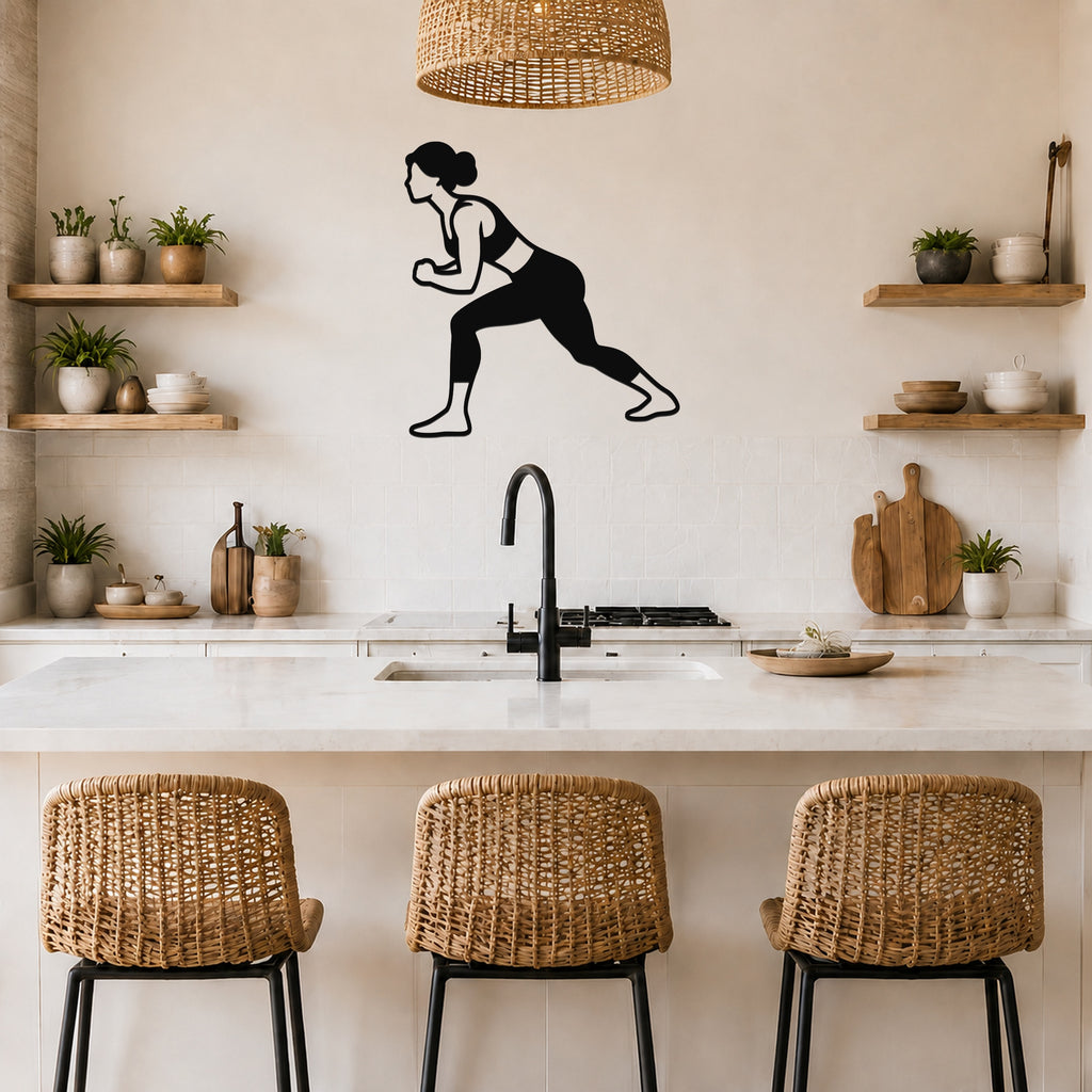 Female Wrestling Circle Movement waterproof steel metal wall art, mockup 5