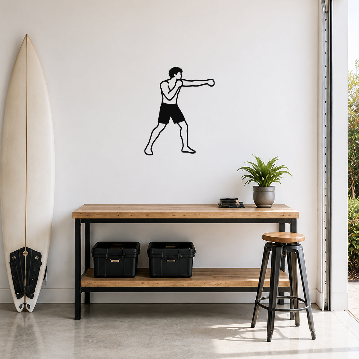 Male Boxing CROSS waterproof steel metal wall art, mockup 6