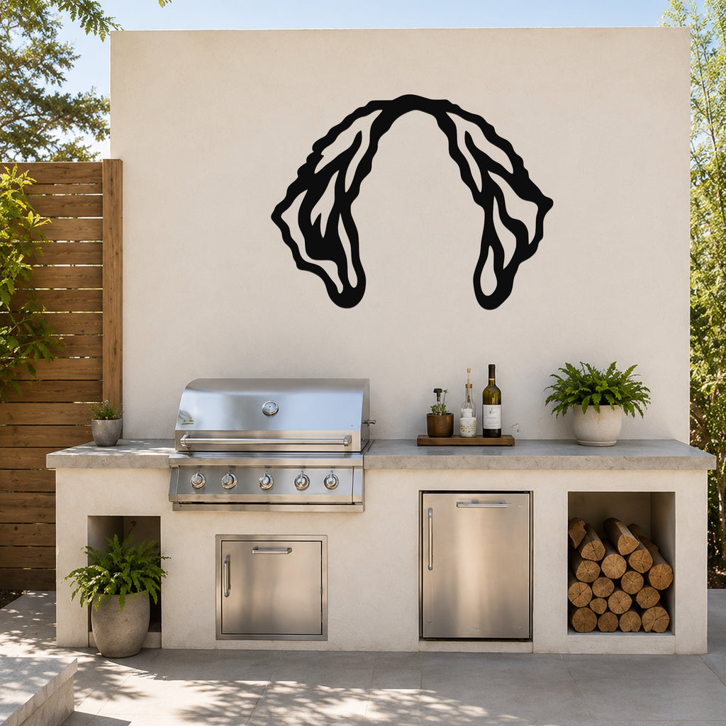 Saint Bernard dog ear waterproof metal wall art, mockup 6