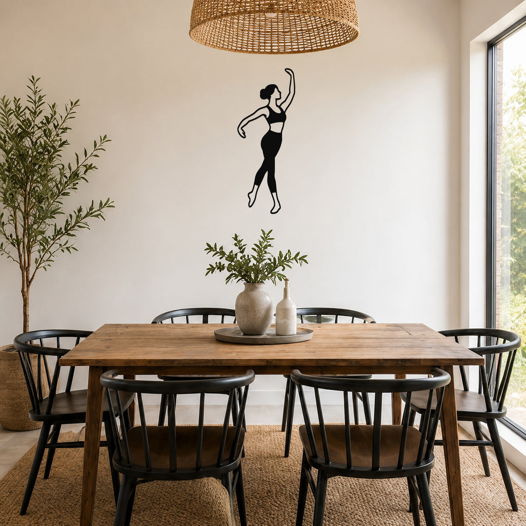 Female Ballet Croisé derrière waterproof steel metal wall art, mockup 6