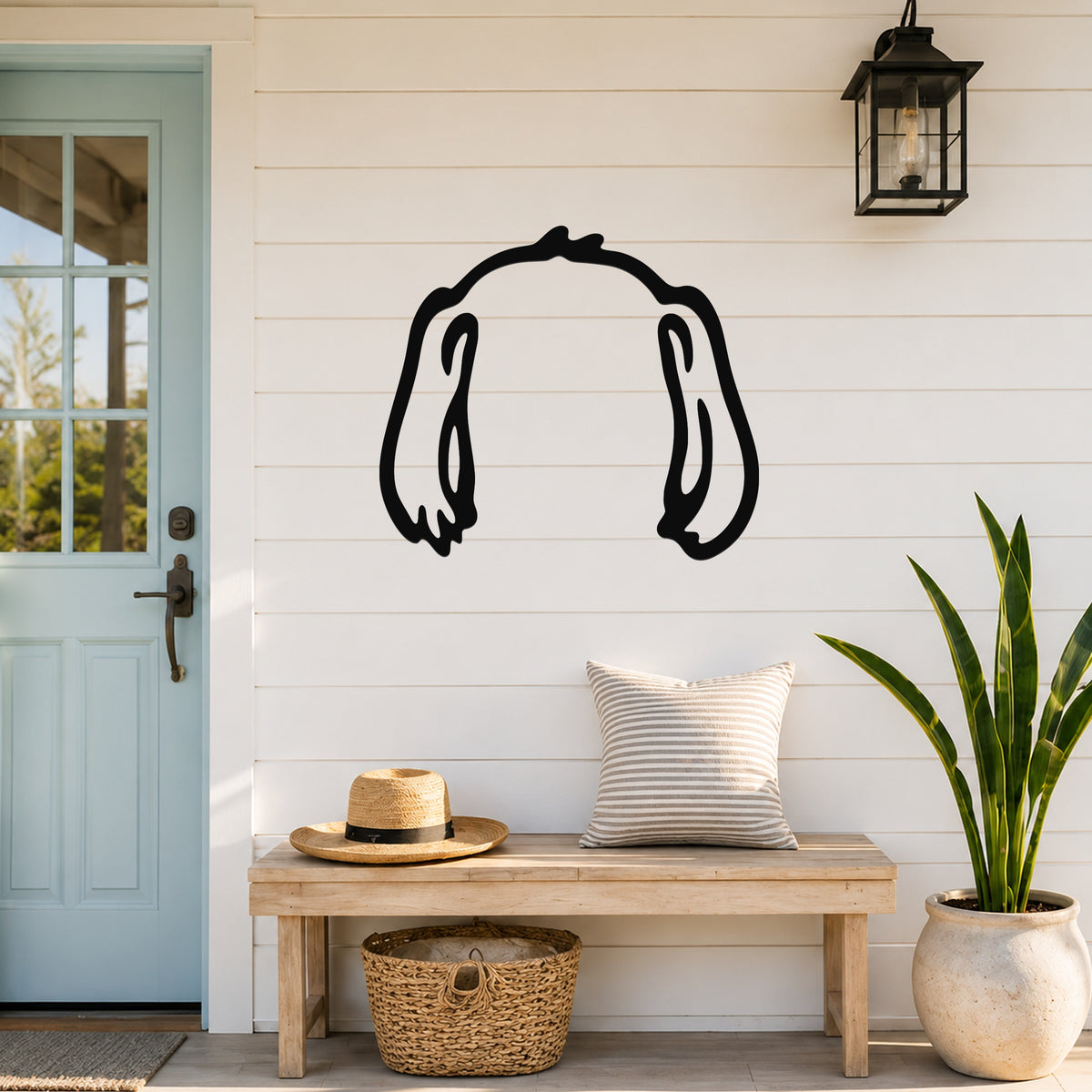American Foxhound dog ear waterproof metal wall art, mockup 6