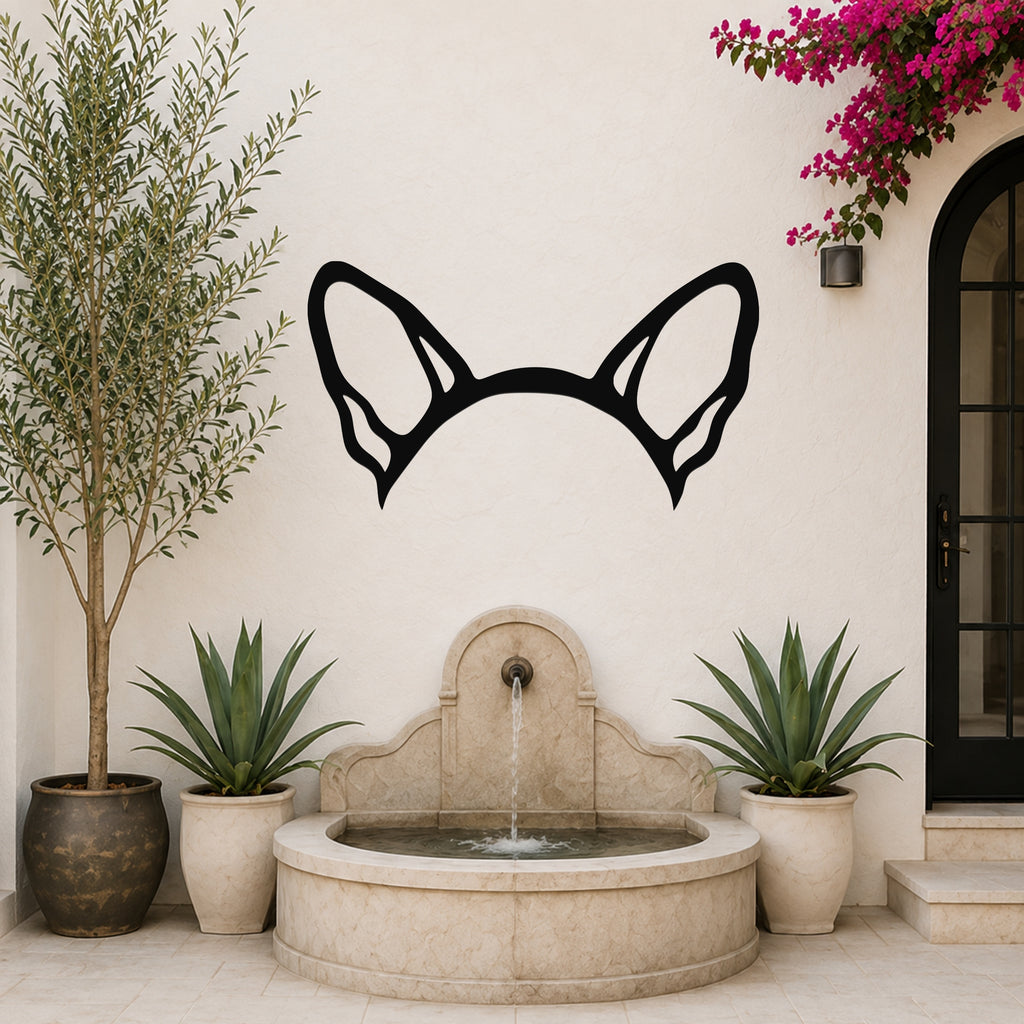 Chihuahua dog ear waterproof metal wall art, mockup 6