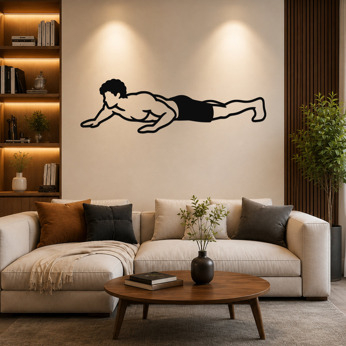Male Wrestling Sprawl waterproof steel metal wall art, mockup 6