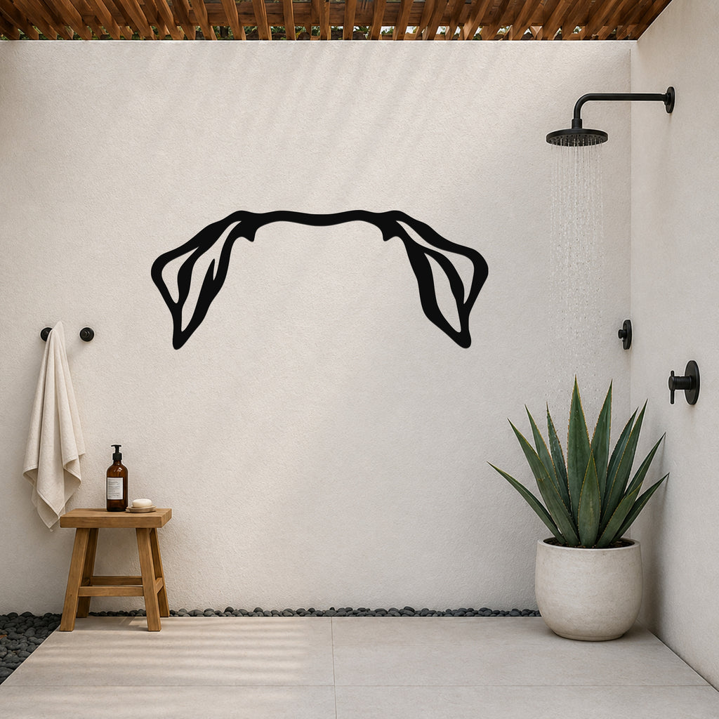Rottweiler dog ear waterproof metal wall art, mockup 6