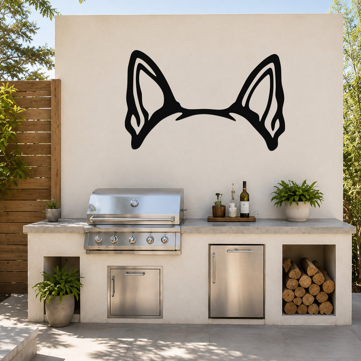 Boston Terrier dog ear waterproof metal wall art, mockup 6