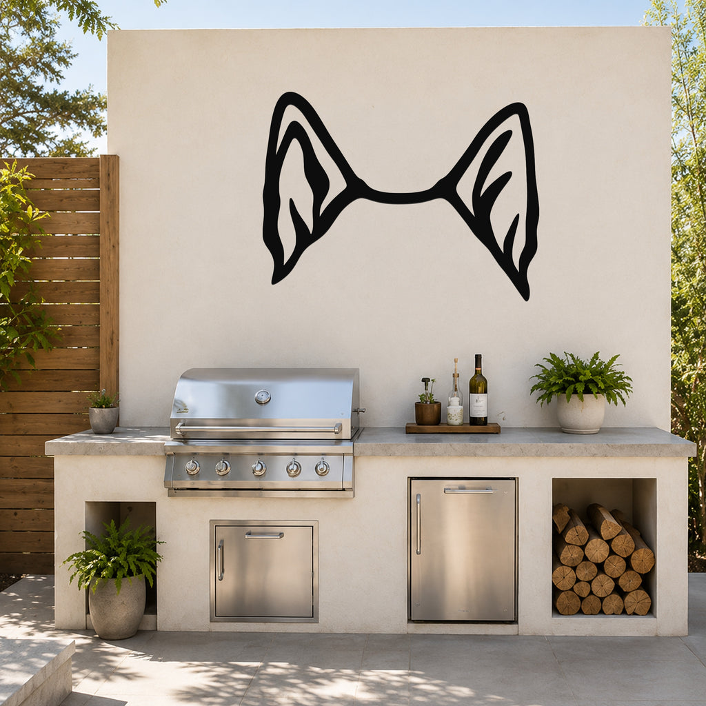 Norwegian Elkhound dog ear waterproof metal wall art, mockup 6