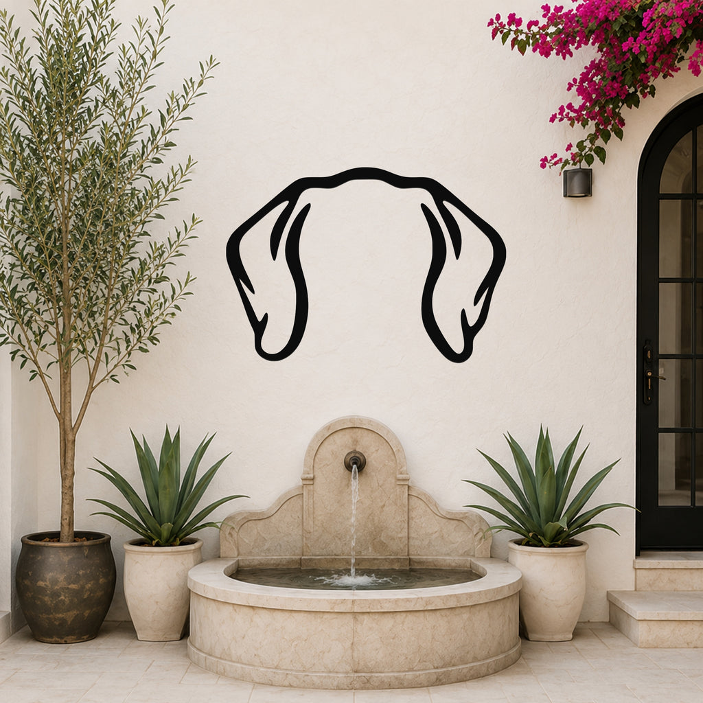 Dachshund dog ear waterproof metal wall art, mockup 6