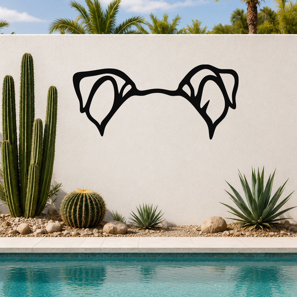 Pitsky dog ear waterproof metal wall art, mockup 6
