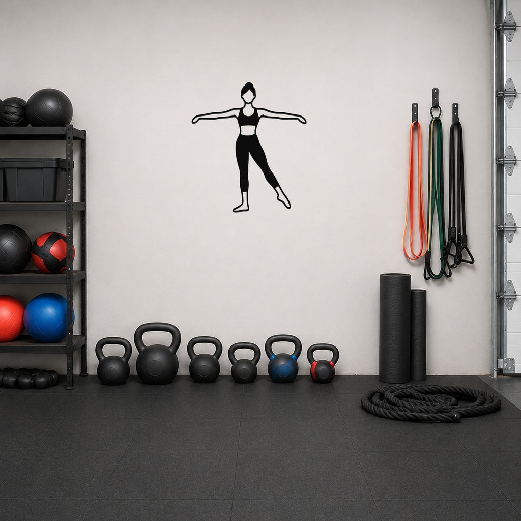 Female Ballet À la seconde waterproof steel metal wall art, mockup 6