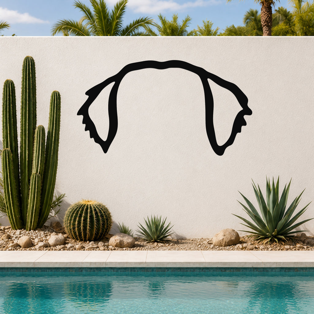 Wire-haired Dachshund dog ear waterproof metal wall art, mockup 6