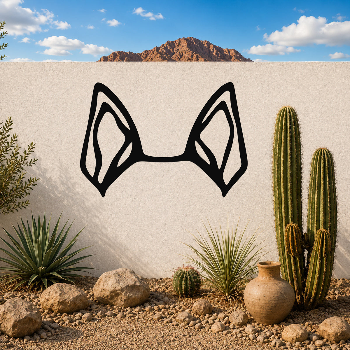 Mini Foxie dog ear waterproof metal wall art, mockup 6