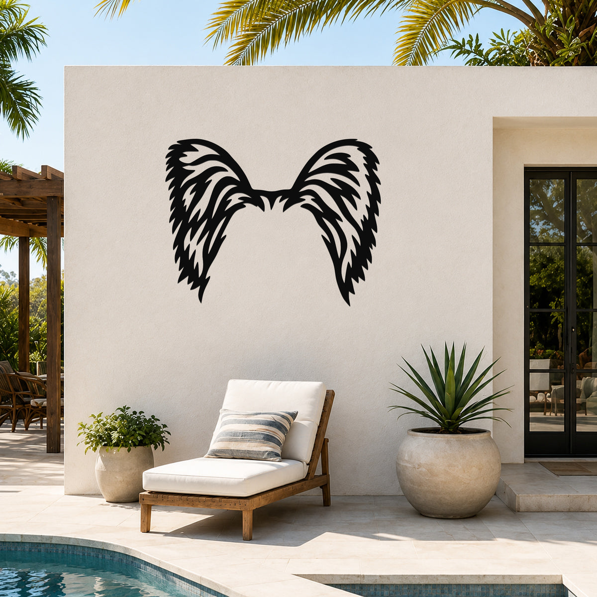 Papillon dog ear waterproof metal wall art, mockup 6