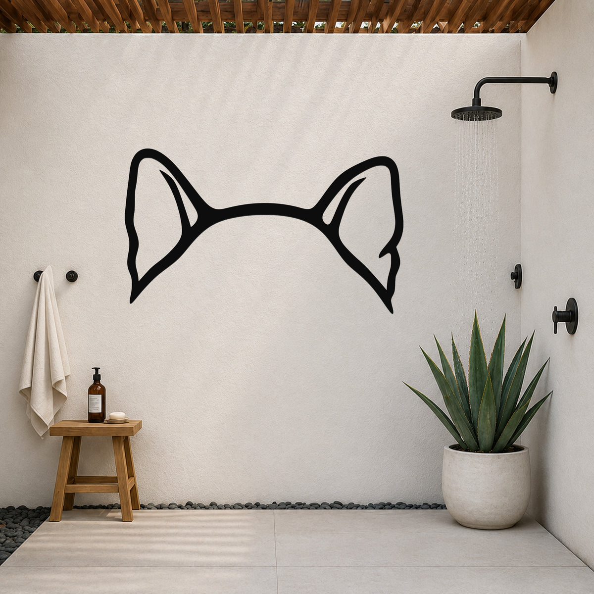 Alaskan Malamute dog ear waterproof metal wall art, mockup 6