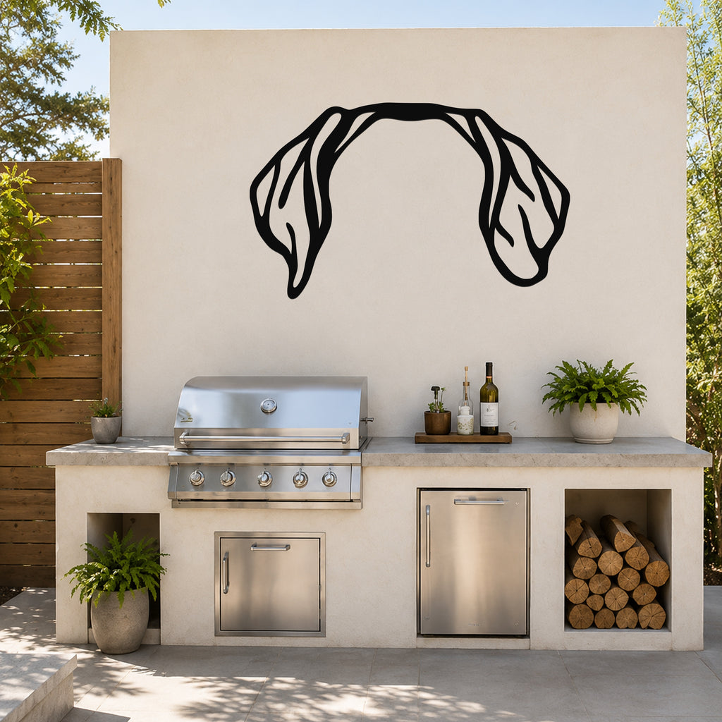 Weimaraner dog ear waterproof metal wall art, mockup 6