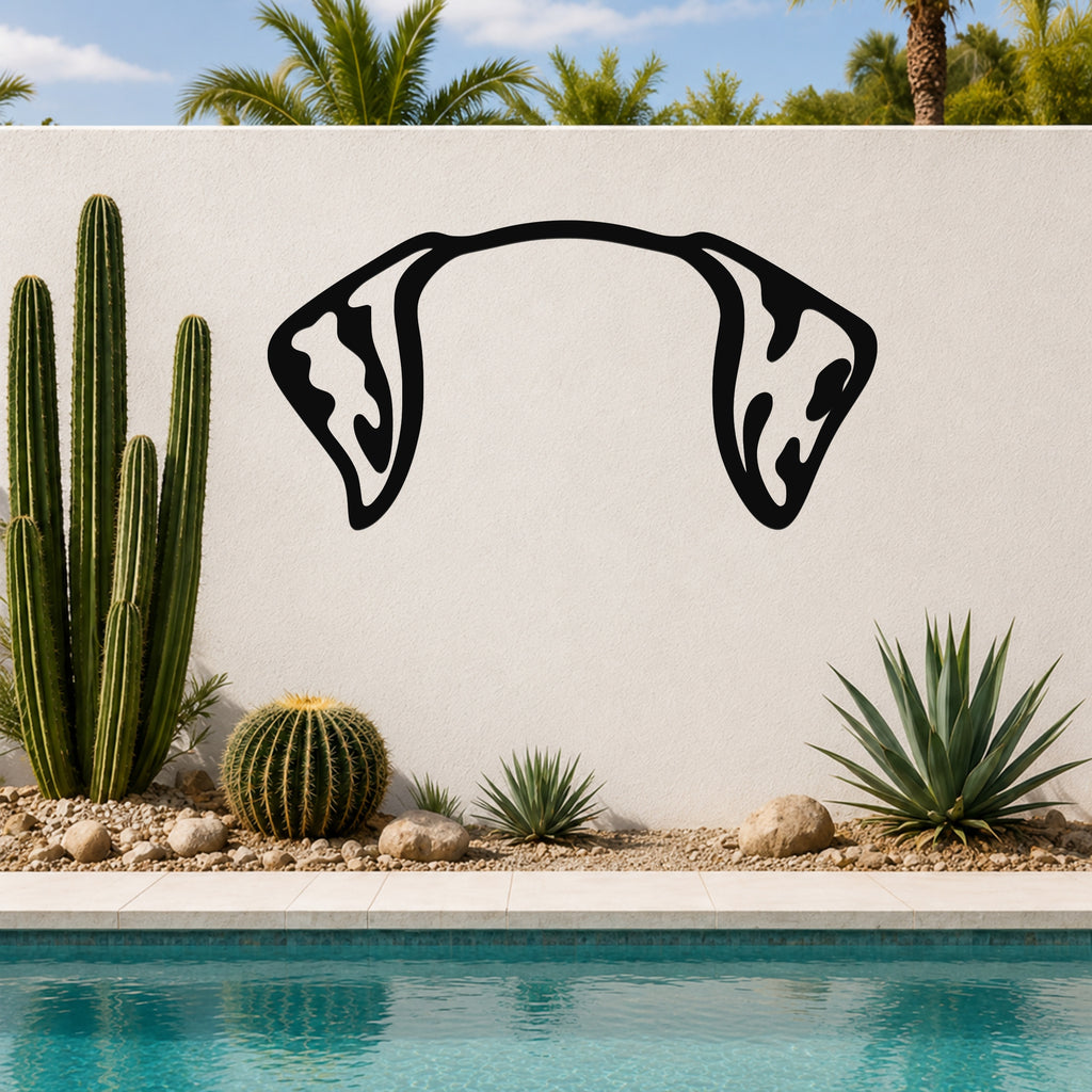 Dalmatian dog ear waterproof metal wall art, mockup 6