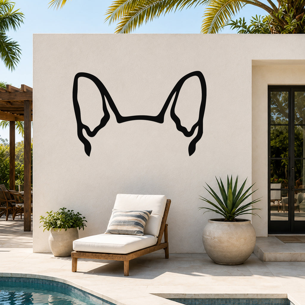 Boston Terrier dog ear waterproof metal wall art, mockup 6