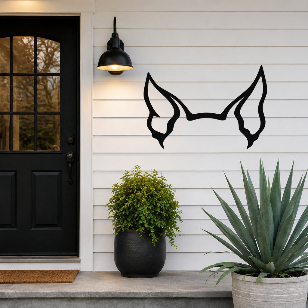 Miniature Pinscher dog ear waterproof metal wall art, mockup 6