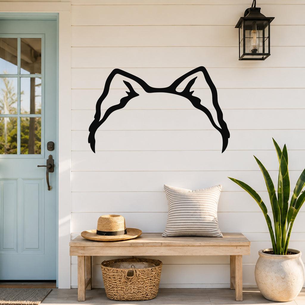 Samoyed dog ear waterproof metal wall art, mockup 6