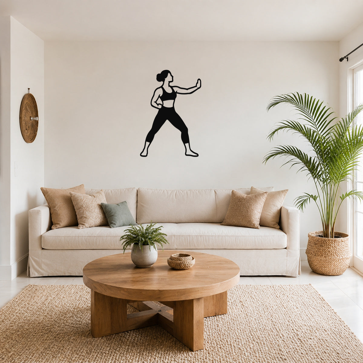 Female Karate Inside Block waterproof steel metal wall art, mockup 6