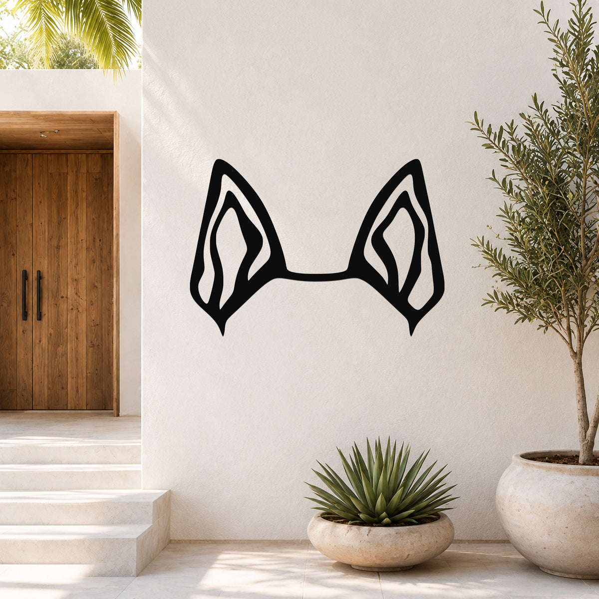 Mini Foxie dog ear waterproof metal wall art, mockup 6