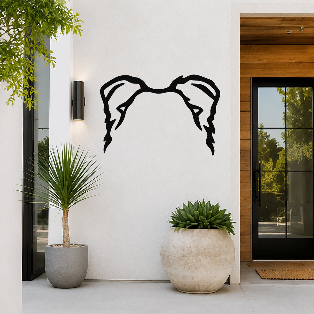 Australian Shepherd dog ear waterproof metal wall art, mockup 6