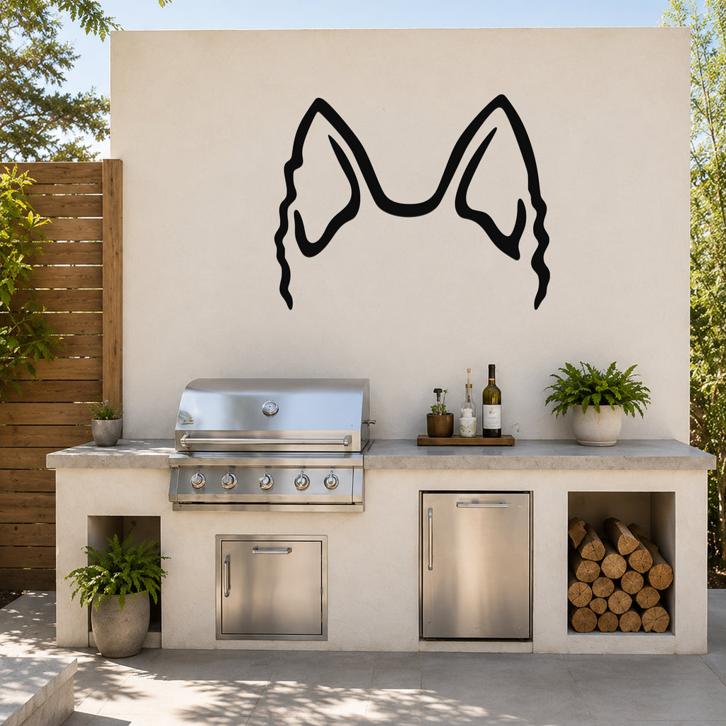 Rat Terrier dog ear waterproof metal wall art, mockup 6