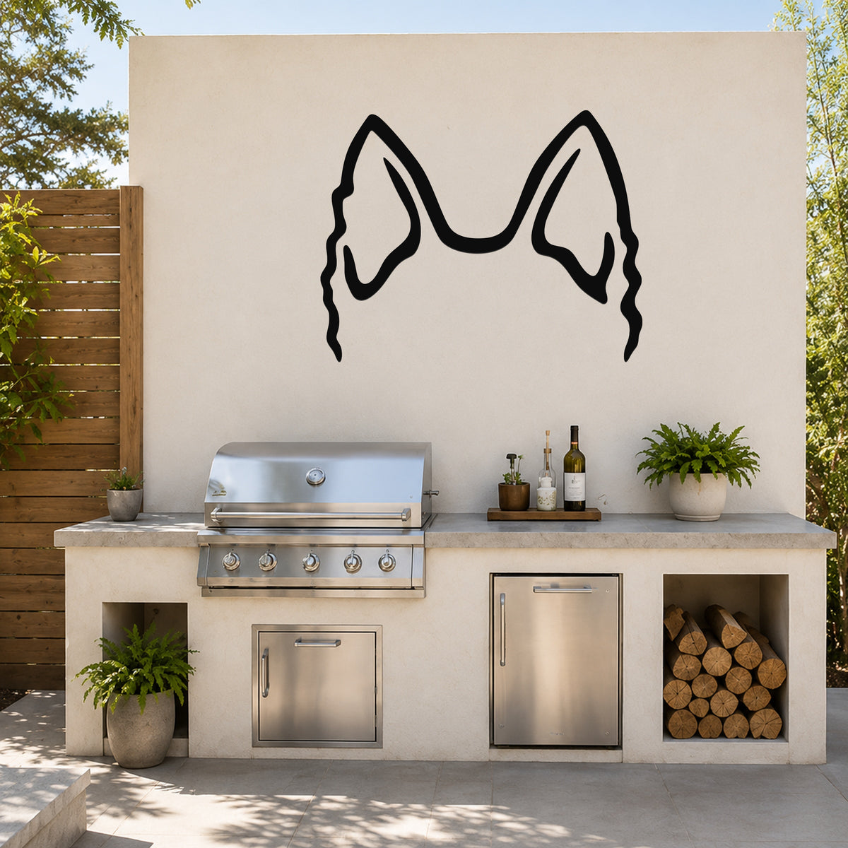 Rat Terrier dog ear waterproof metal wall art, mockup 6