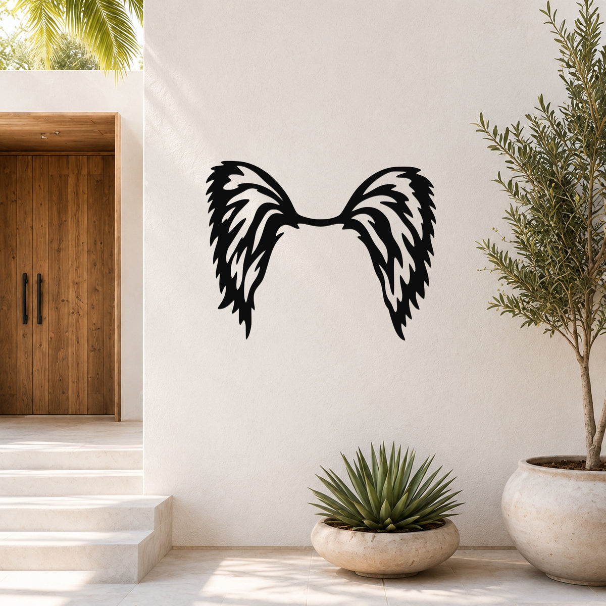 Papillon dog ear waterproof metal wall art, mockup 6