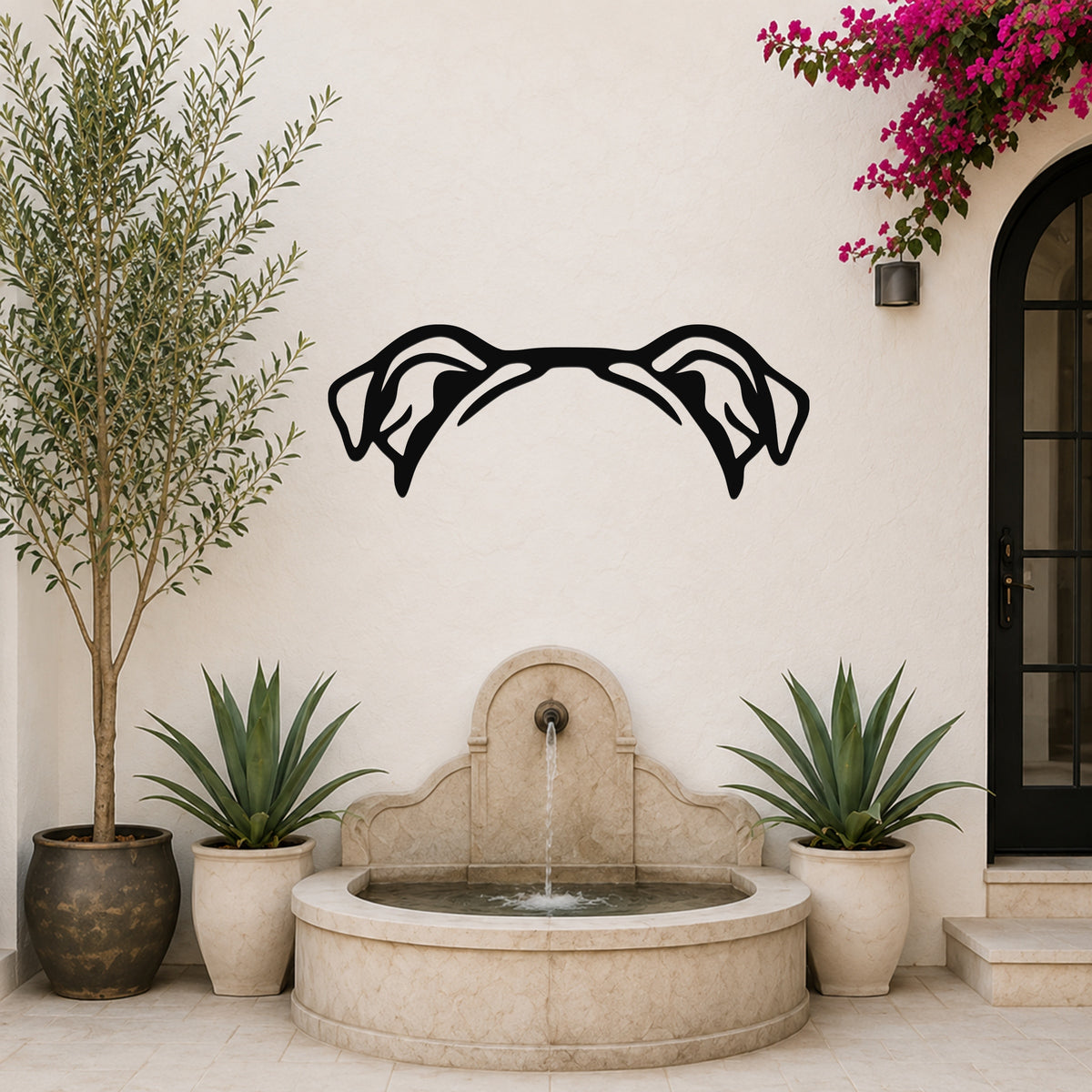 English Bulldog dog ear waterproof metal wall art, mockup 6