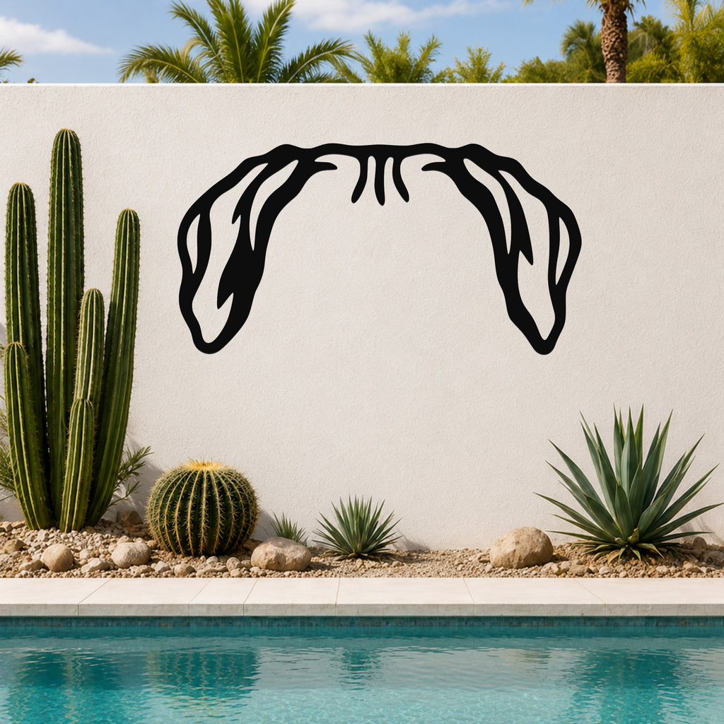 Rhodesian Ridgeback dog ear waterproof metal wall art, mockup 6