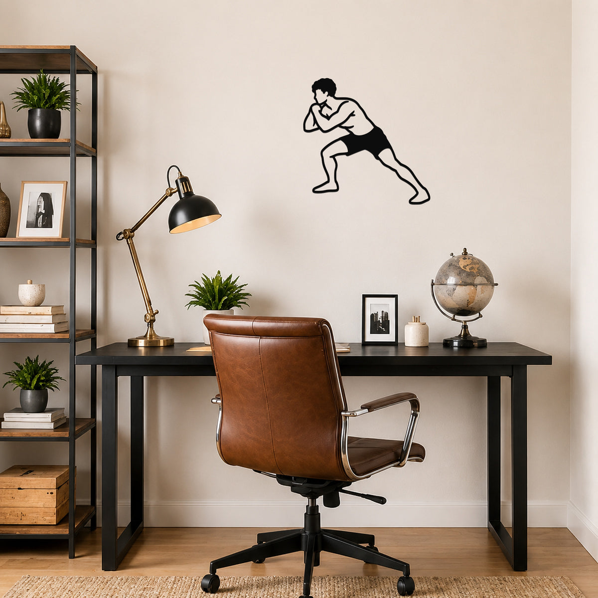 Male Wrestling Underhook Control waterproof steel metal wall art, mockup 6